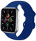 Lerxiuer Watch Strap 38mm 42mm 40mm 44mm 41mm 45mm Soft Silicone Band Replacement Wrist Strap Compatible with Apple Watch Series 7 6 SE Series 5 4 3 2,Dark blue 42/44/45mm-M/L