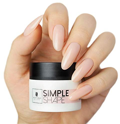 Mistero Milano Simple Shape – UV LED Gel Builder für Nagelverlängerungen – Gel Nails – Nageldesign – Farbgel für Gelnägel – Top Coat Gel UV – Säurefreie Formel – natürlich 15 g