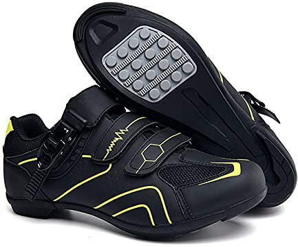rutschfeste Fahrradschuhe, Atmungsaktive Carbon-Straßen- und Mountainbike-Schuhe, Assisted Sportschuhe mit Reflektierenden Streifen Pedal Bike Schuh,Green-47