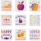 FINGERINSPIRE 9Pcs Apfel Zeichnung Schablone 30x30cm Farm Harvest Malvorlage Apfel Obst DIY Handwerk Wiederverwendbare Schablone Farm Apfel Orchard Schablone zum Malen auf Holz, Wand, Stoff