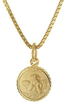 trendor Kinder-Anhänger Gold 333 Schutzengel mit vergoldeter Silberkette 41201-40 40 cm