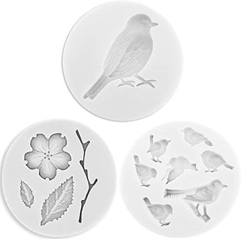 3 Piezas Molde de Silicona Mini flor, Pequeños Moldes Decorativos Hechos, Molde de flor Decorativa de Caramelo de Chocolate, para Torta Decorada, Glaseado De Fudge De Jabón De Chocolate (Gris)