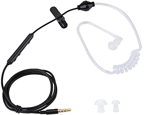 Air Tube Headset, 3,5-mm-In-Ear-Kopfhörer mit Mikrofon, 3,5-mm-Standardbuchse, Einzelkopfhörer, Kompatibel für für Android (Schwarze Linie weißer Schlauch)