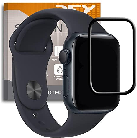 REY Pellicola salvaschermo 3D per Apple Watch SE 2022 (40mm), Nero, Copertura Completa, Pellicola Protettiva Protezione Schermo, 3D / 4D / 5D