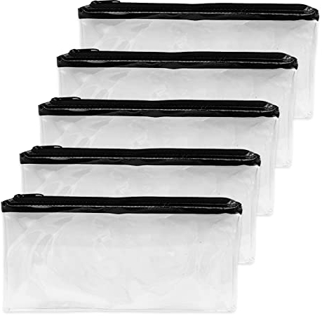 TSHAOUN 5 Stücke Transparentes Federmäppchen Reise Kulturbeutel Federmäppchen Beutel durchsichtig Durchsichti Mäppchen Durchsichti Pencil Case Organizer Box für Schule Bürobedarf