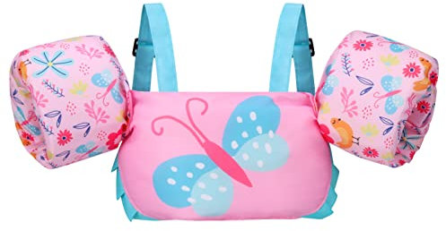 Gogokids Kinder Schwimmflügel - Komfortable Schwimmhilfe mit Armbänder für Kinder von 2-6 Jahren,30-50lbs/14-23kg, Schwimmtraining Jacke mit Sicherheitsschnalle & Armärmeln