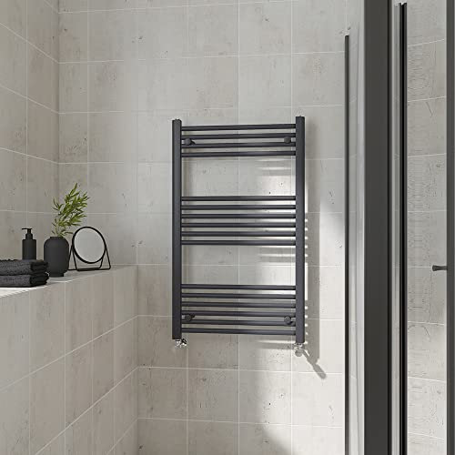 Warmehaus Straight Heated Towel Rail Anthracite Radiator 1000x600mm