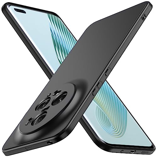 ivoler Silikon Hülle für Honor Magic5 Pro/Honor Magic 5 Pro mit Kameraschutz, Ultra Dünne Weiche Stoßfest Schutzhülle Flexible TPU Matte Schwarz Handyhülle Kratzfest Case Cover