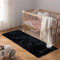 Latepis Teppich Schwarz 60x180 cm Flauschiger Läufer Wohnzimmer Kurzflor Flauschig Runner Teppich Waschbar Fellteppich Flur Kunstfell