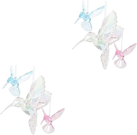 COHEALI 6 STK Kristall-Vogel-anhänger Glänzende Kolibri-Dekoration Kolibri-windspiele Fliegender Regenbogenkolibri Kristallkugel Prismen Sonnenfänger Vögel Basteln Acryl Geschenk Der Vogel