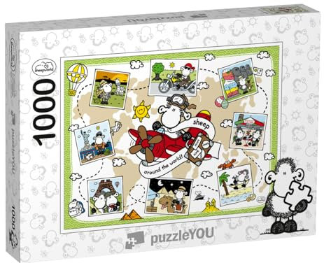 puzzleYOU: Puzzle 1000 Teile „Sheep Around The World“