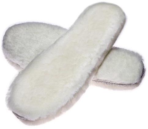 Yusimu 2 Paar Lammfell Einlegesohlen für Damen und Herren, Hochwertige Winter Schuheinlagen, Thermo Einlegesohlen aus Wolle für warmen und bequemen Fußkomfort im Winter,39 Weiß