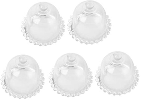 BESTonZON 5stücke Teiliges Transparentes Glas Kuchenhaubenset Lebensmittelechte Abdeckhauben Für Kuchen Und Salate Praktische Kuchenglocken Mit Hoher Transparenz Staubdichtes Food Protection