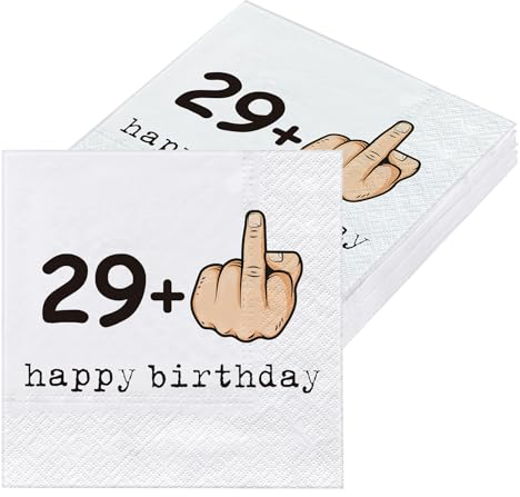 WenmthG 30th Birthday Party Paper Napkins 20pcs - 29+1 Funny - Serviettes Disposable 3-ply - Party Tableware Personalised - Portable Tissues - Party Supplies - Birthday Gifts Men Women - Joke Gifts