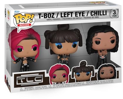 Funko POP! Rocks: TLC - Lisa Left Eye Lopes - Scrubs 3 Pack | Offizielles Musik Merch - Vinyl Sammelfigur als Regal Deko - Geschenkidee zum Geburtstag für Fans und Sammler