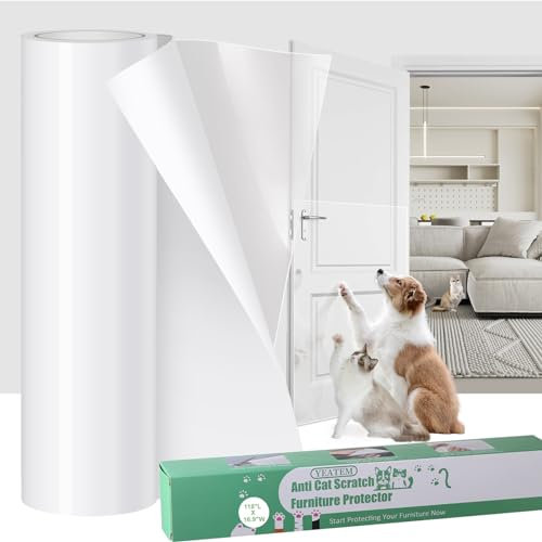118x17 Thicken Anti Cat Scratch Furniture Protector, Single-Sided Sticky Couch cat Scratch Protector, Couch Corner Protectors for Cats, Extended Size Protects More Furniture,Cat Repellent Tape
