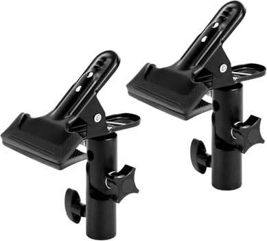 QWORK® 2 Pieces Folding Reflector Holder Made of Aluminum Alloy, with 1/4inch 3/8inch Screw, for Photo Studio