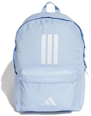 adidas Unisex Classic Three Stripes Backpack Back to School, Glow Blue/White, One Size