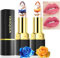 Jeffbaubl 2 Stück Jelly Lipstick, Kristall Blumengelee Lippenstift, Temperature Farbwechsel Lippenbalsam,Langanhaltend Lipgloss Nahrhafte Feuchtigkeitscreme Lippenbalsam