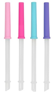 REDUCE Reusable Coldee 2.0 Twirl Straw Set, 4 Pack - Spill-Proof, BPA-Free, Dishwasher-Safe - Fits 14 oz Coldee Tumblers and Mugs, Assorted Colors