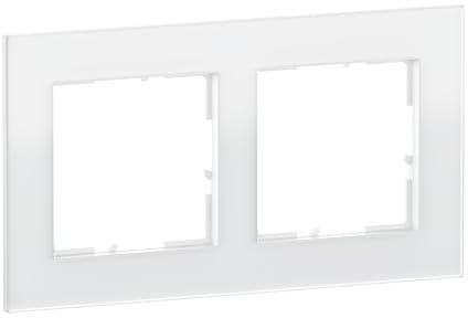 LEGRAND, SEANO Natura 2-fach Rahmen aus Echtmaterial, nachhaltige Produktion und Verpackung, Designausführung: White Glass, 766102