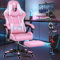 ALFORDSON Sedia da Gaming Premium con Poggiapiedi e Supporto Lombare, Design ergonomico, Reclinabile a 150°, Sedia da scrivania in Pelle con Schienale Alto per Giochi, Ufficio, Ecopelle, Rosa