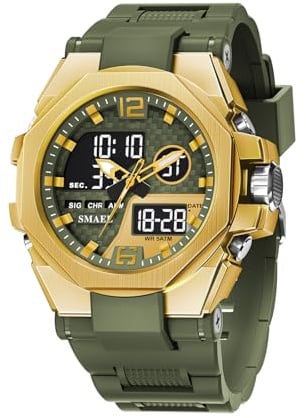 Herren-Armbanduhr, Sport, Outdoor, wasserdicht, Militäruhr für Herren, mit Wecker, Stoppuhr, Hintergrundbeleuchtung, 12 Stunden / 24 Stunden, Armbanduhr für Training, Wandern und Laufen