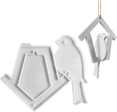 Silikonformen Gießformen, Vogel Silikonform Anhänger, 3D Vogel Silikonform Gießform, Silikonform Haus Gießformen Silikon, Epoxidharz Formen Giessformen Silikon, Silikonform Häuser für Gips, Handwerk