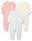 Amazon Essentials Pyjama sans Pieds Zippé en Coton Mixte Bébé, Lot de 3, Points/Rayures/Rosé Grisé, 3-6 mois