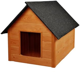 WOODOK – Hundehütte für Hunde bis 20 kg – Hundehaus aus Holz – Isoliert & Wetterfest – Ideal für Winter & Regen – Innenmaße 82x58x47 cm 82x58x47 cm