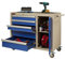 The WORKPLACE Depot Tool Cabinet on Wheels, Lockable Rolling Tool Storage Trolley with 5 Drawers, Cupboard with Height Adjustable Shelf & Handle for Organising Tools in Garages & Workshops