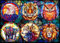 Vintage Jigsaw Puzzle Stained Glass Window Bald Eagles Tigers Owls Pictures Jigsaw Collection of Colorful Animals Paintings Puzzles Set 1000 Pieces Elephant Wolf Lion Puzzle