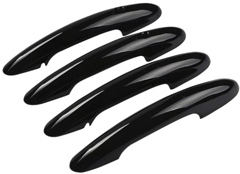 XhuangTech Car Door Handle Cover with Smart Keyhole for Mini F54 F55 F56 F60, Waterproof ABS Door Trim Anti-Scratch Replacement Decor, Self-Adhesive Car Handle Sticker Exterior Accessories (4, Black)