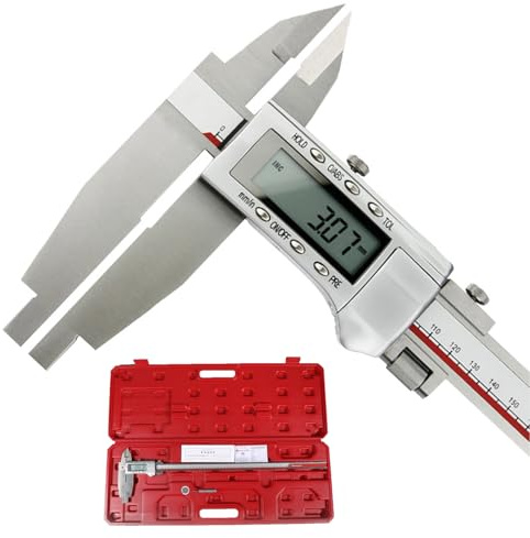 Digitaler Messschieber 400mm mit 100mm Messspitzen, Hochpräzise Edelstahl Elektronik Messschieber Messwerkzeuge, Innen- und Außenmessung, LCD Display (400 mm)