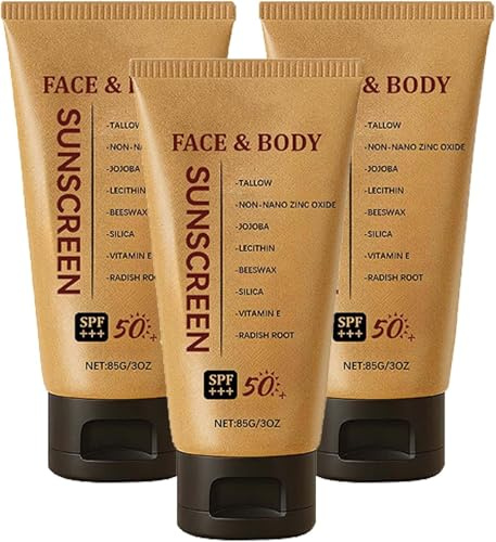 Mineralischer Talg-Sonnenschutz LSF 50, Talg-Sonnencreme für Gesicht & Körper, wasserfest, leicht, für Damen und Herren