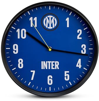 Seven Inter Mailand Quarz-Wanduhr mit Uhrwerk, Geschenkidee für Kinder und Erwachsene, blau, Fußball-Fans