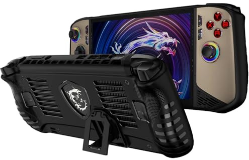 JYGamhanbil Custodia Protettiva per MSI Claw 8 AI+ A2VM Console Gaming Handheld 2025,TPU Morbido Grip Borsa Guscio Posteriore con Presa Ergonomica e Supporto per MSI Claw 8 AI + Gaming Portatile,Nero