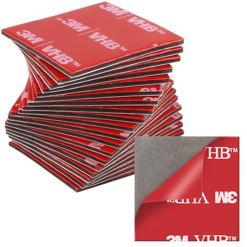 kurkip 20 Pcs Almohadillas Adhesivas Doble Cara Extra Fuerte, Cinta Doble Cara Extrafuerte, Pastille Adhesivo Doble Cara Impermeable Para Hogar, Oficina, Cuadrado, 30mm X 30 Mm