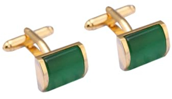 LIFKOME Grüne Opal Manschettenknöpfe 2 Stück Herren Hemdmanschettenknöpfe Kreative Ärmelverzierung Schmuck Geschenk für Geschäft Hochzeit und Besondere Anlässe