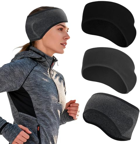 Sunyunze 3 Pièces Cache Oreille Femme et Hommes | Bandeau Running Rester Au Chaud Ear Muffs Confortables Bandeau Coupe Vent pour Jogging Sports Yoga Danse Running Ski Cyclisme