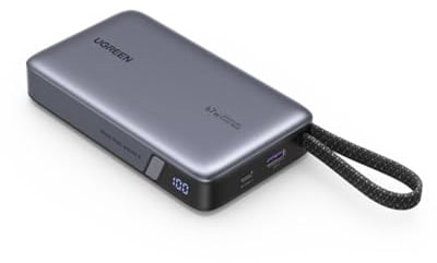 UGREEN Nexode 20.000 mAh 67W USB-C Schnelllade-Powerbank mit integriertem Kabel, 55996B