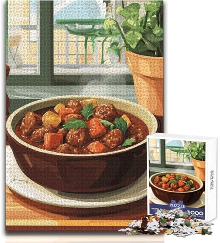 Puzzle de 1000 pièces pour Adultes - Ragoût de bœuf en cocotte - Jeu éducatif Familial - Défi Difficile - Idée Cadeau - Dimensions:50x75cm