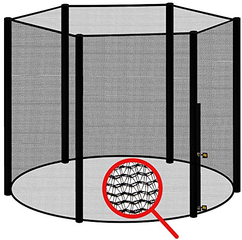 awm Trampolin Sicherheitsnetz für 6 Stangen - System Fangnetz Netz außenliegend Trampolinnetz Ersatznetz schwarz 456cm - 460cm
