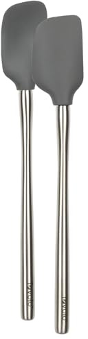 Tovolo Flex-Core Stainless Steel Handled Mini Spatula & Spoonula, Charcoal - Set of 2