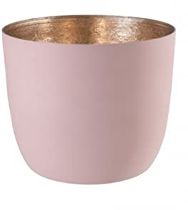 Gift Company [A] [MM][W] Madras, Windlicht, M, Blush/Gold, H8,5cm, D10cm