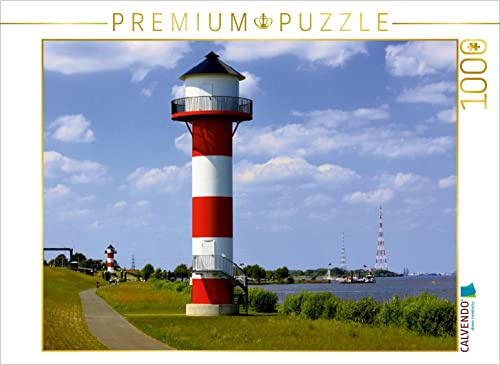 CALVENDO Puzzle Leuchttürme an der Elbe 1000 Teile Puzzle quer | Lege-Größe cm Foto-Puzzle für glückliche Stunden