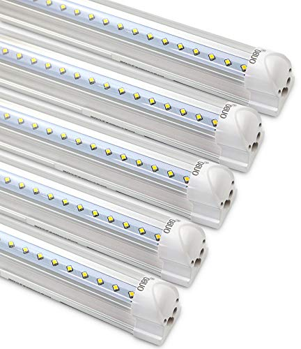 OUBO [5er Pack zum Sparpreis] LED Leuchtstoffröhre mit Fassung komplett 60CM LED Tube T8 Röhre Leuchtstofflampe, 10 Watt 1350 Lumen, Naturweiss 4000K, Transparente Abdeckung