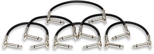 Hosa IRG-600.5, Guitar Patch Cable, Low-profile Right-angle to Same, 6 in, 6 pc