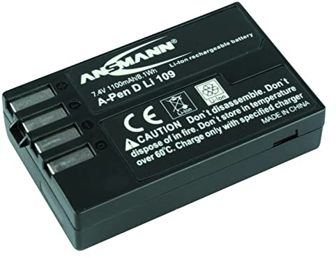 ANSMANN Li-Ion Akku A-Pen D-Li 109 7 4V / Typ 1100mAh / Leistungsstarke Akkubatterie für Foto Digitalkameras - der perfekte Ersatzakku für Pentax Digicam uvm.