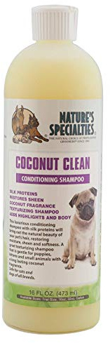 Nature's Specialties Coconut Clean Hundeshampoo - Pflege-Hundeshampoo - Texturgebendes Shampoo mit Pflegestoffen - Seidenproteine Geben dem Fell Feuchtigkeit & Geschmeidigkeit, 473ml